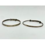 2 silver bangles. 13.39 grams.