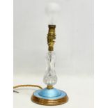 A good quality vintage crystal and enamel table lamp. 13x26cm