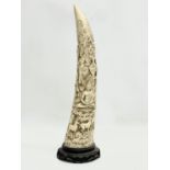 A Chinese carved faux ivory horn. 42.5cm