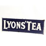 A vintage enamel sign for Lyon's Tea. 90x30cm