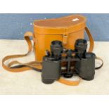 A pair of vintage Kershaw Olympic binoculars in case.