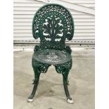 A Victorian style cast alloy garden chair.