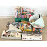 A quantity of games, models and toys etc. LEGO, Action Man, Airfix, Star Wars, Monopoly etc.