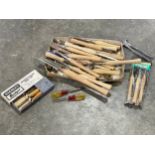 A quantity of wood chisels. Maples, Stanley, Robert Sorby etc.