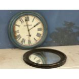 A large wall clock and a mirror. Clock 63cm