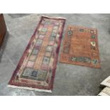 2 vintage rugs. Runner measures 233cm