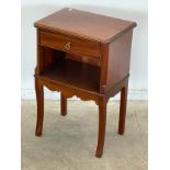 A mahogany side table with drawer. 45x33x68cm