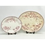 2 19th century Wedgwood & Co Ivory ‘Clematis’ pattern platters. Circa 1860-1880. Turkey platter