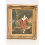 A large signed oil painting ‘The Red Boy’ in ornate gilt frame. From the original painting by Thomas