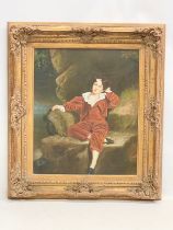 A large signed oil painting ‘The Red Boy’ in ornate gilt frame. From the original painting by Thomas