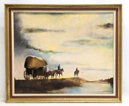 An original oil painting signed by R. McDonald, 1974. 69x58cm with frame, 59.5x48.5cm without frame