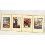 4 French framed posters. 38x60.5cm