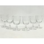 A set of 6 vintage etched sherry glasses. 6x9.5cm