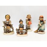 4 Goebel pottery figures. Tallest measures 13cm