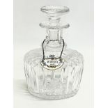 A good quality vintage crystal decanter with Crown Staffordshire porcelain label. 14x20cm