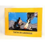 A poster for Tintin in America, 'Tintin En Amerique.' 80x60cm