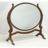 An early 20th century inlaid mahogany tabletop dressing mirror. 67x27x62cm