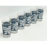A set of 6 vintage Hazel Atlas drinking glasses. 1960’s-1970’s. 13cm