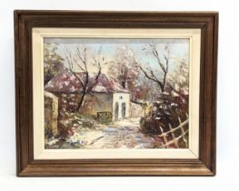 An original oil painting signed by J. Nicault, 1983. 46x38cm with frame, 34x26cm without frame.