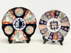 2 mid 19th century Japanese Imari pattern plates. 24cm