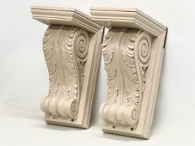 A pair of large vintage painted corbels. 22.5x30x50cm