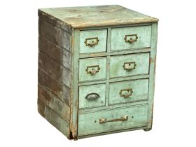 An early 20th century industrial chest with original paintwork, circa 1900-1920. 60.5x58x75cm
