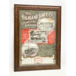 An early 20th century ‘The Highland Slate Co’ oak framed calendar. 1908-1909.