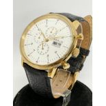 A gents watch by Hamlin with leather strap.