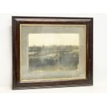 An original photograph of a large gathering. Londonderry, 1920. In oak frame. Photo 35.5x25cm. Frame