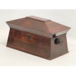 A Regency rosewood sarcophagus tea caddy. 34x19x20.5cm