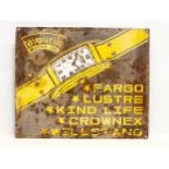 A vintage enamel ‘Favourite Watch Co’ advertising sign 45.5x38cm