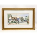 A framed R. Munn watercolour painting. 57x38.5cm with frame, 38x19.5cm without frame