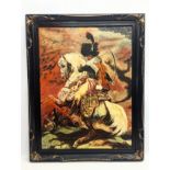A reproduction oil painting signed HKD of the original painting by Theodore Gericault. 66x83cm