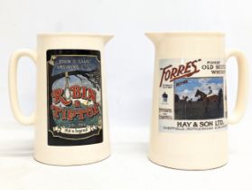A 'Robin A Tiptoe' John O'Gaunt Brewing advertising pottery jug with Hay & Son Ltd 'Forres' Old