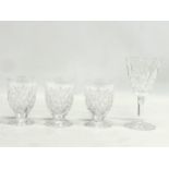 3 Waterford Crystal ‘Slane’ pattern juice or wine glasses. And a Waterford Crystal ‘Lismore’ pattern