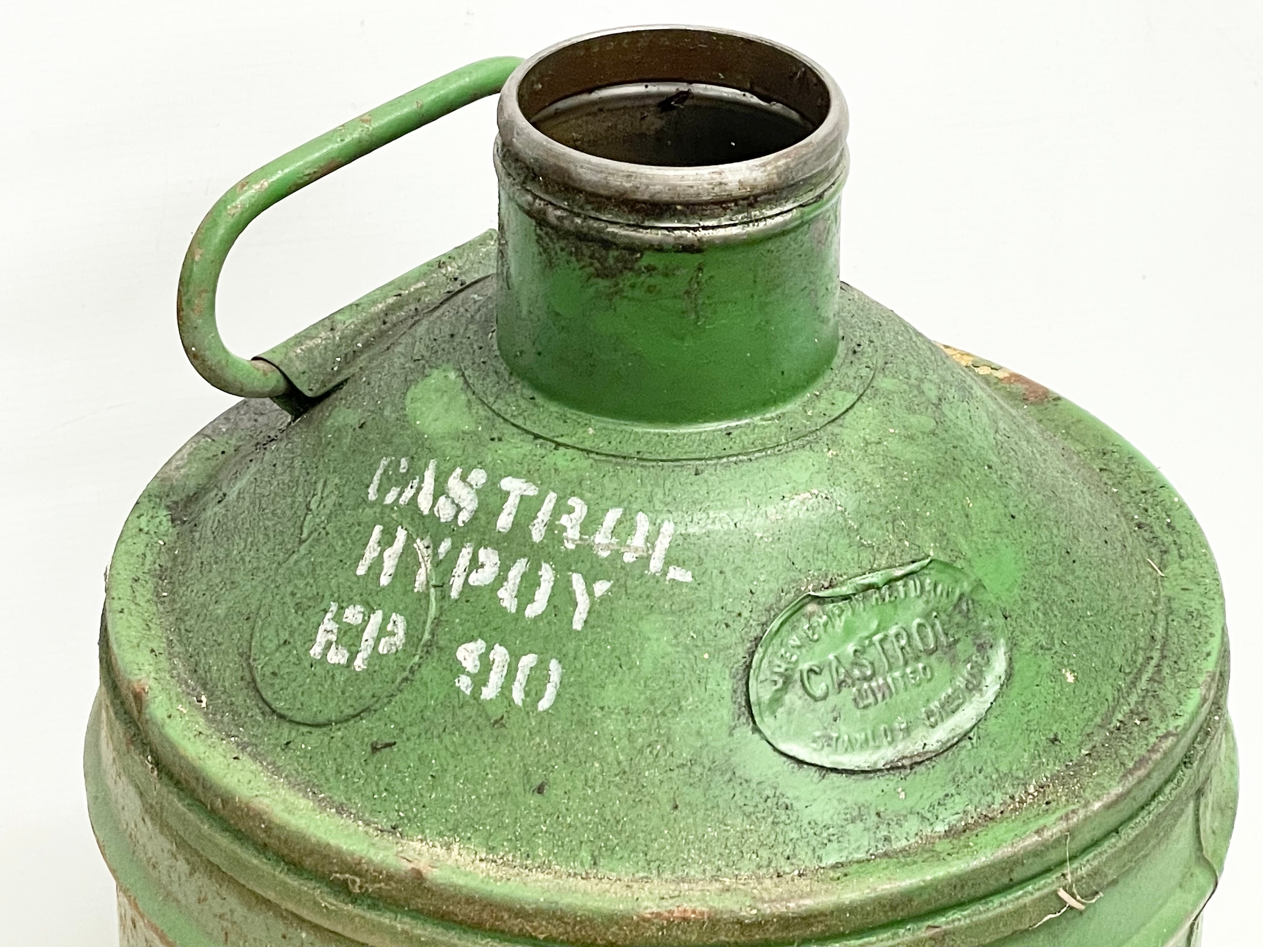 A large vintage Castrol 25 litre oil drum. 58cm - Image 2 of 4