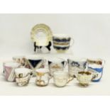 A collection of late 19th century mostly German porcelain tea cups. Naming Irish towns. A Present