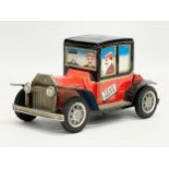 A vintage tinplate Daiya friction drive ‘Test Drive Antique Car’ made in Japan. 17x10cm