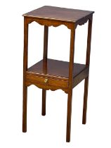 A late 19th century George III style mahogany nightstand with drawer. Circa 1890. 37x37x84cm