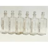 A set of 6 late 19th/early 20th century chemist bottles. 19cm
