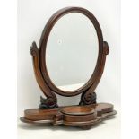 A Victorian mahogany tabletop dressing mirror. 61x24x64cm
