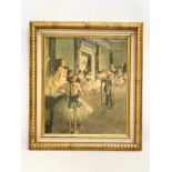 A vintage oleograph of the original painting by Edgar Degas. Titled ‘The Ballet Class’ 55x62cm
