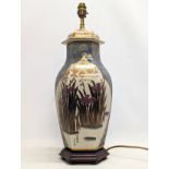 A large Japanese pottery table lamp. 54.5cm