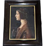 An early 20th century print of Leonardo Da Vinci's Beatrice D'Este. 50x62cm