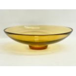 A vintage Amber Art Glass fruit bowl. 28x8cm.