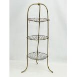 A late Victorian brass 3 tier plate stand. 34x76cm