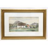 A framed R. Munn watercolour painting, 1935. 57x38.5cm with frame, 38x19.5cm without frame