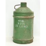 A large vintage Castrol 25 litre oil drum. 58cm