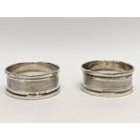 A pair of silver napkin rings, Birmingham. 25.19 grams