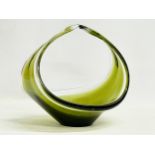 A 1950’s Swedish Mid Century Art Glass bowl by Flygsfors. 23x18x22cm